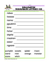 Halloween Scrambled Letters#05